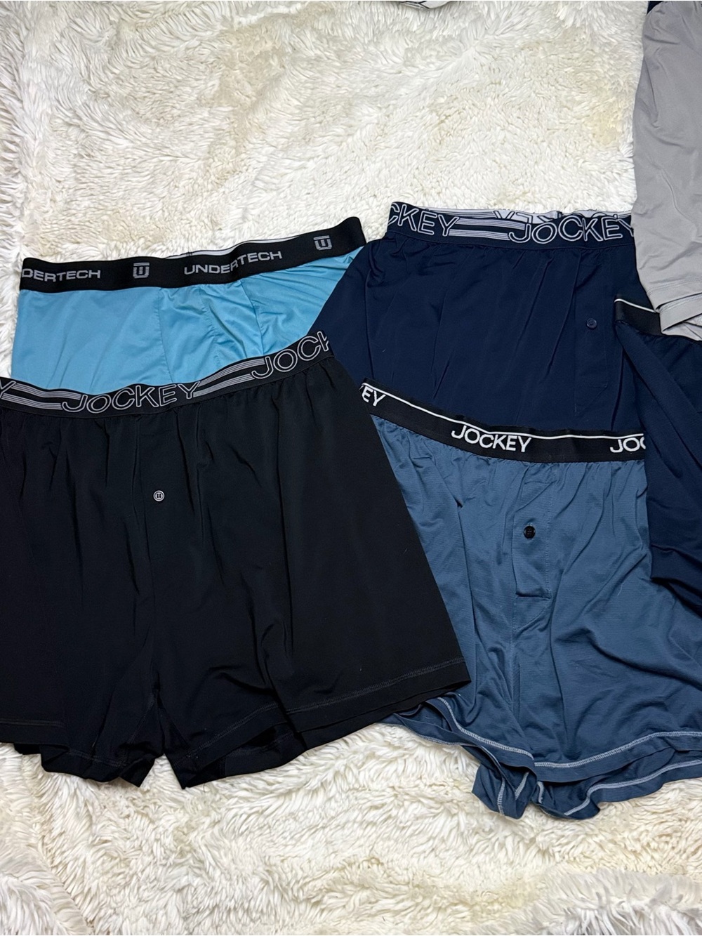 Jockey Men’s Boxer Brief 6 pack in Black, Blue, gray Tones all size Large